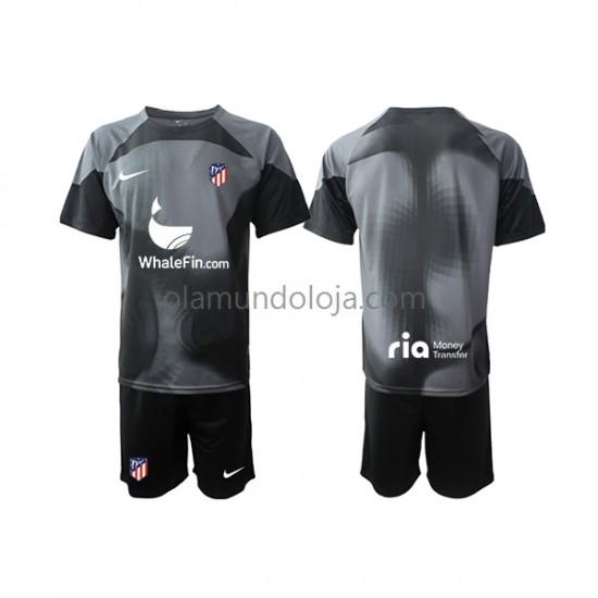 Camisola Atlético Madrid Guarda-redes Criança Equipamento Segundo 2022-2023 Manga Curta